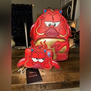 Mushu 25th Anniversary (NWT) Loungefly Backpack and Wallet
